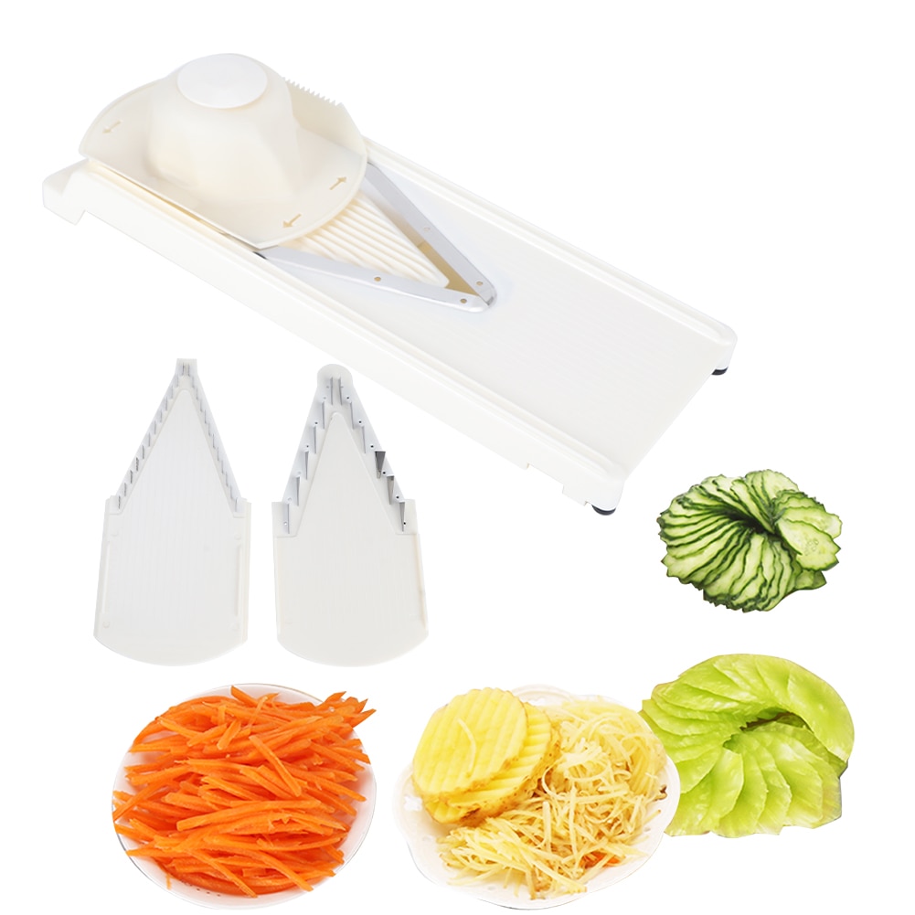 Multifunctional V-Shaped Grater Slicing Cutter Vegetable Cutter with Hand Protector Stainless Steel Blade Gadgets Kitchen Access