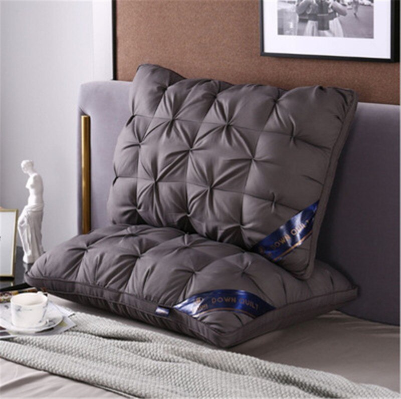 Oreiller de couchage doux à carreaux décoratifs, oreiller orthopédique de Massage, pour la maison, l'hôtel: Marron