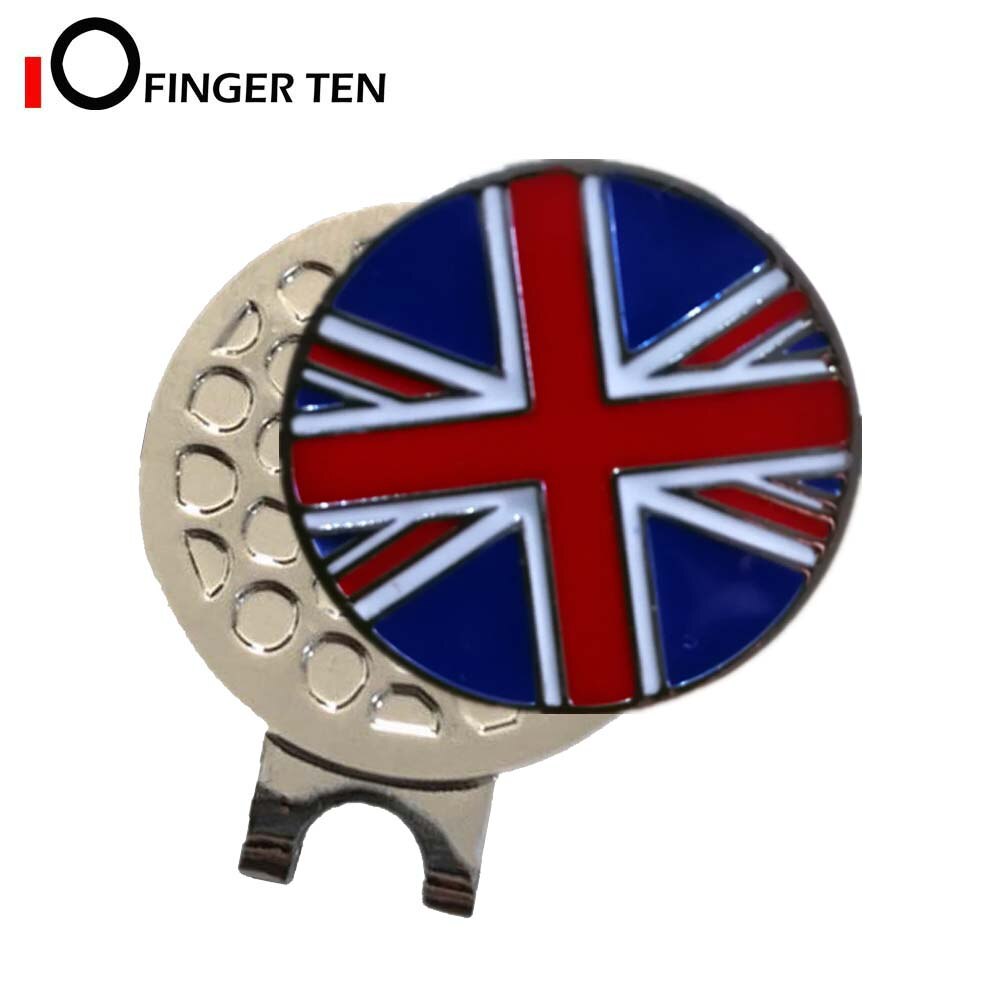Golfboldmarkører med magnetisk hatclips, holdbart stærkt aftageligt, fastgøres let til cap-premium: Britisk flag