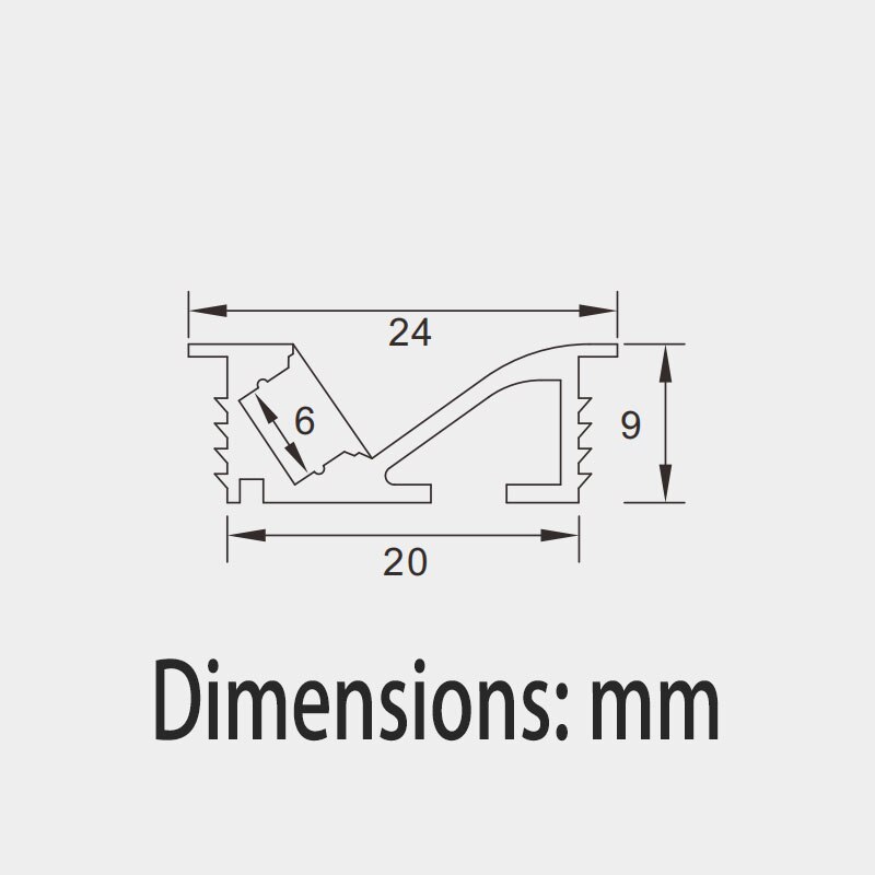 0.5M Hotel lobby LED light strip aluminum alloy linear light slot embedded skirting lighting lamp shell concealed installation