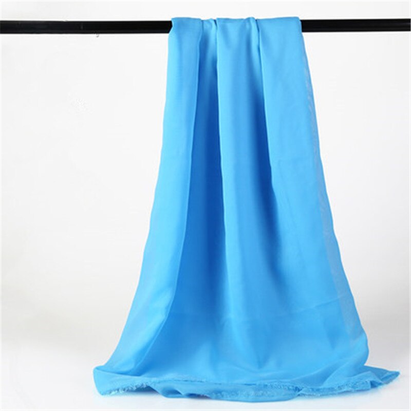 100*150cm sommer chiffon stof stof åndbart trykte stof diy kvinder kjole tøj tilbehør: Blå