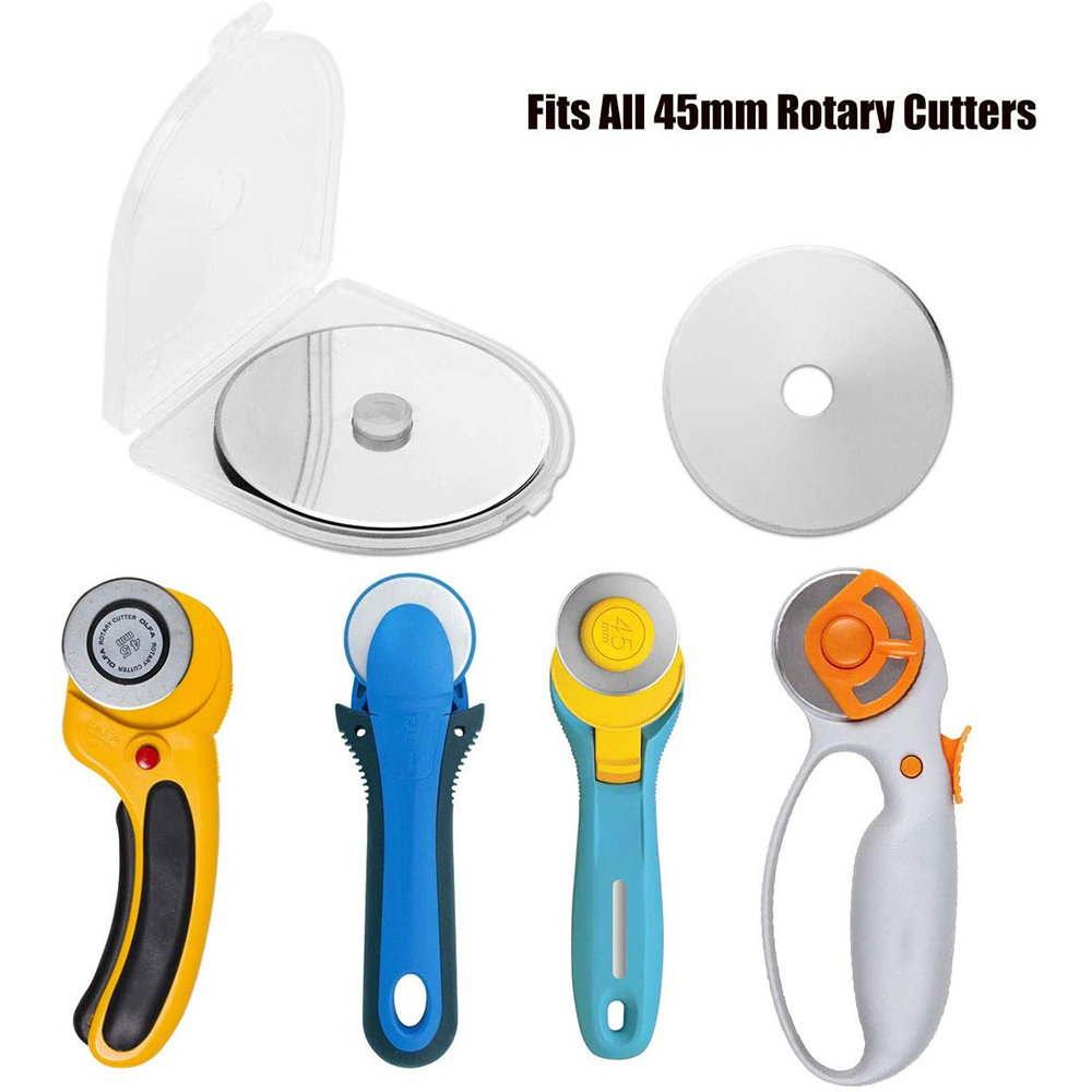 5/10Pcs 45mm Rotary Cutter Blades Stainless Steel Fabric Leather Cutting Blades for Quilting Sewing Rotary Cutter Blades Refill