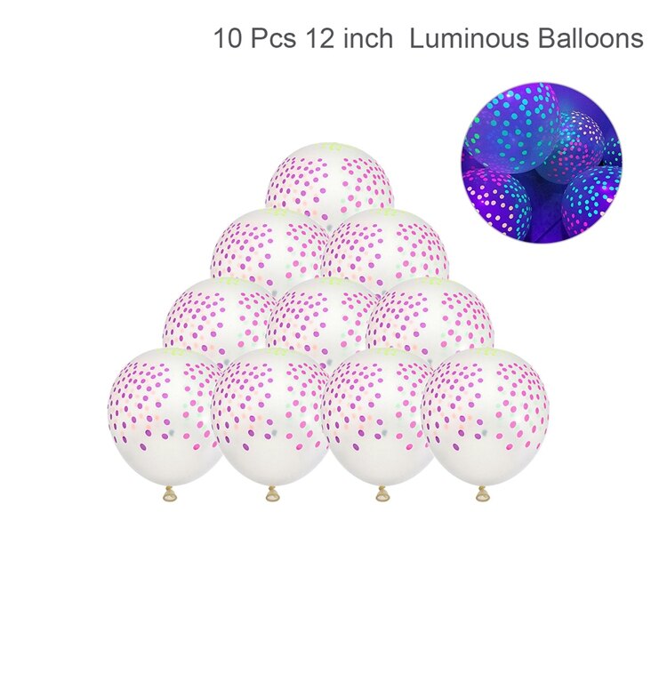 Selvlysende fluorescerende balloner tillykke med fødselsdagen fest dekoration til børn voksne latex ballon bryllup fødselsdag glød ballon indretning: 2