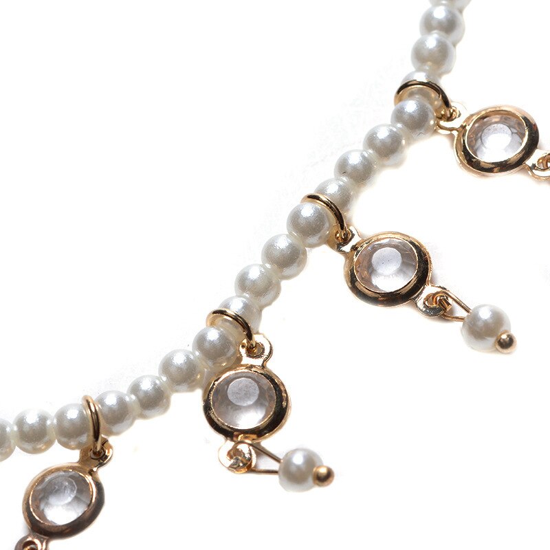 Imitation Pearls Beads Pendant Charming Foot Accessories Anklet For Women Indian Tornozeleira Feminina Anklet