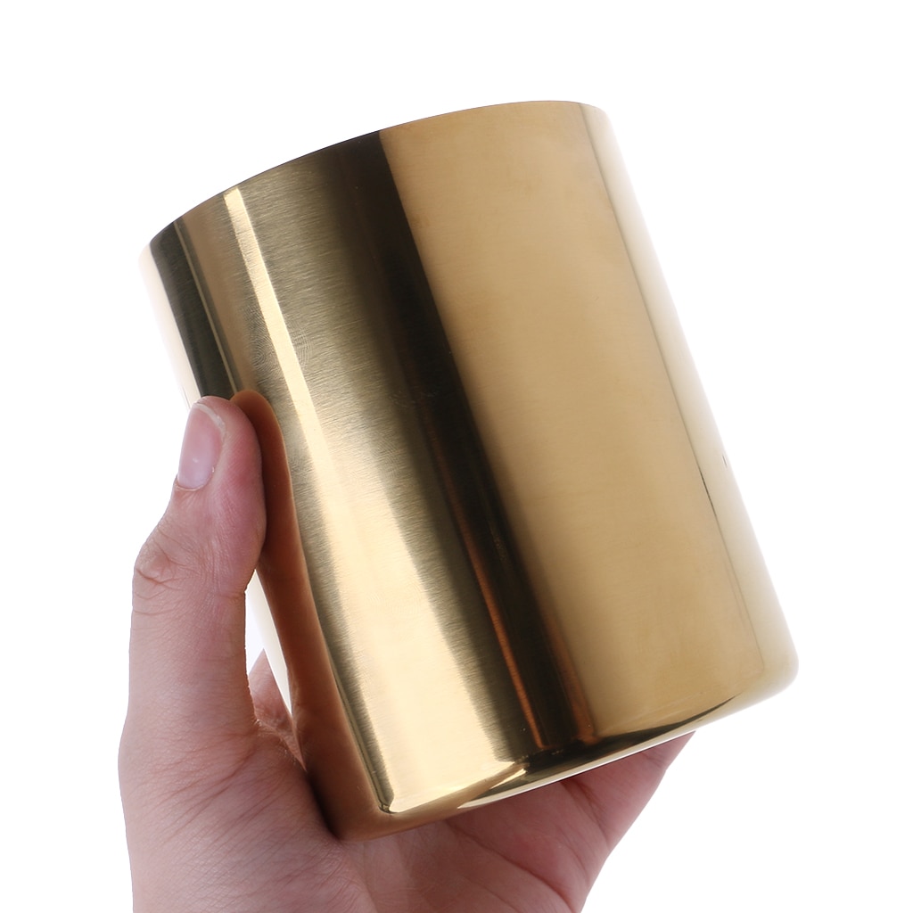 Golden Pen Pencil Pot Holder Container Organizer Home Desk Stationery Decor