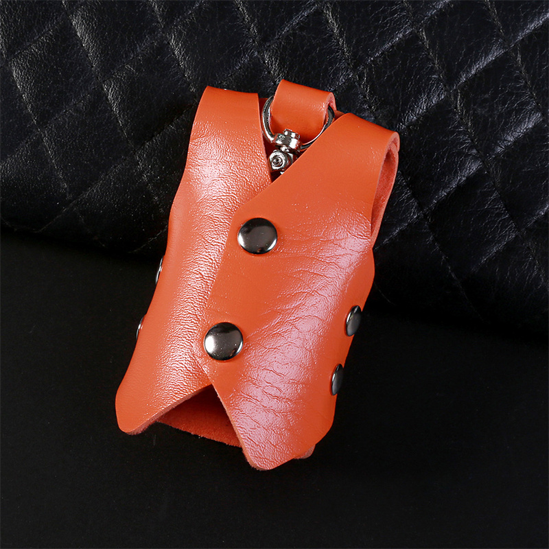 2022 Mannelijke Mini Card Tassen Sleutelhanger Mannen Vrouwen Pu Sleutelhanger Organizer Pouch Split Autosleutel Tas Portemonnee Huishoudster Sleutel case: Orange 9825