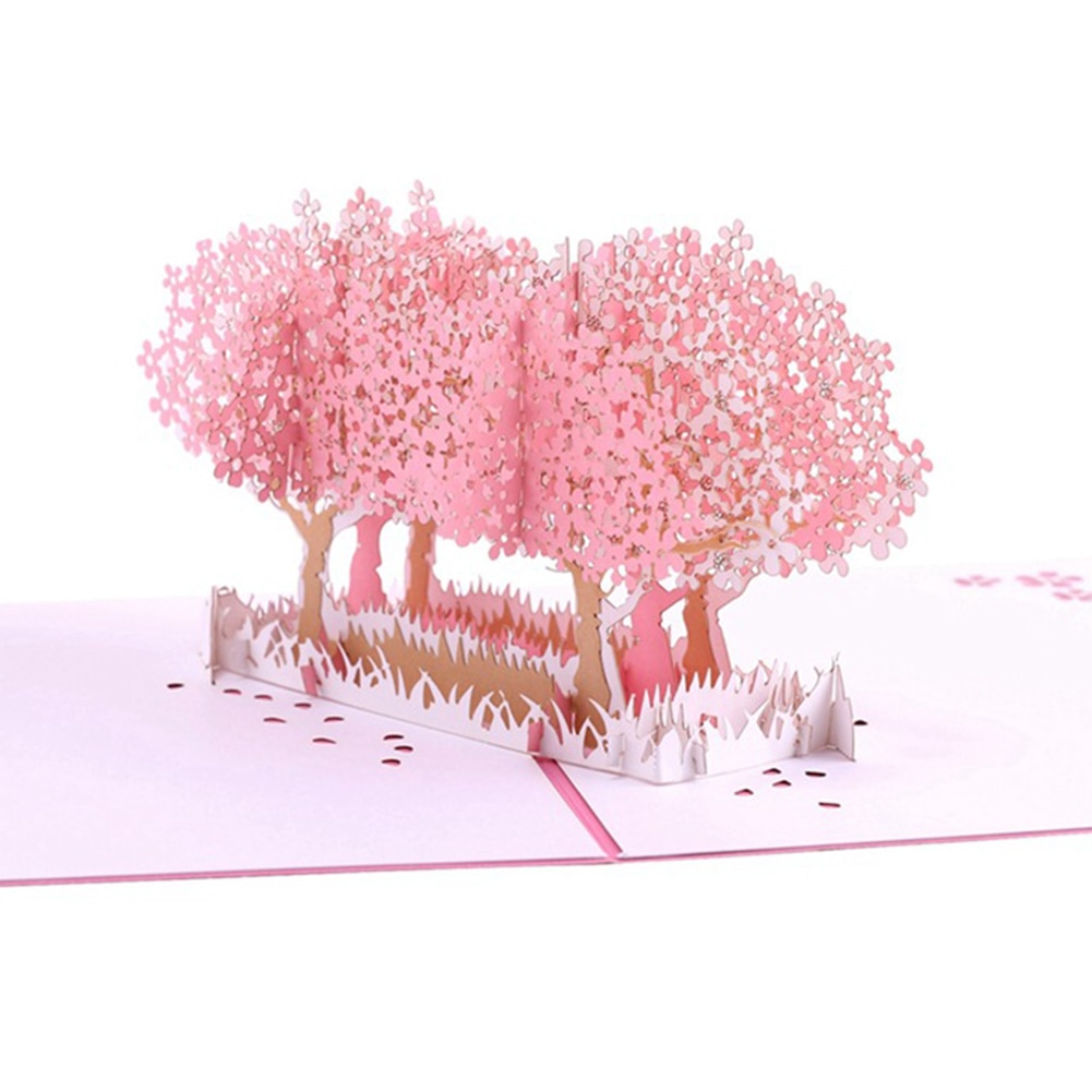 3D Pop Up Card Exquisite Beautiful Appearance Hollow Blessing Greeting Card Ornament Birthday Anniversary