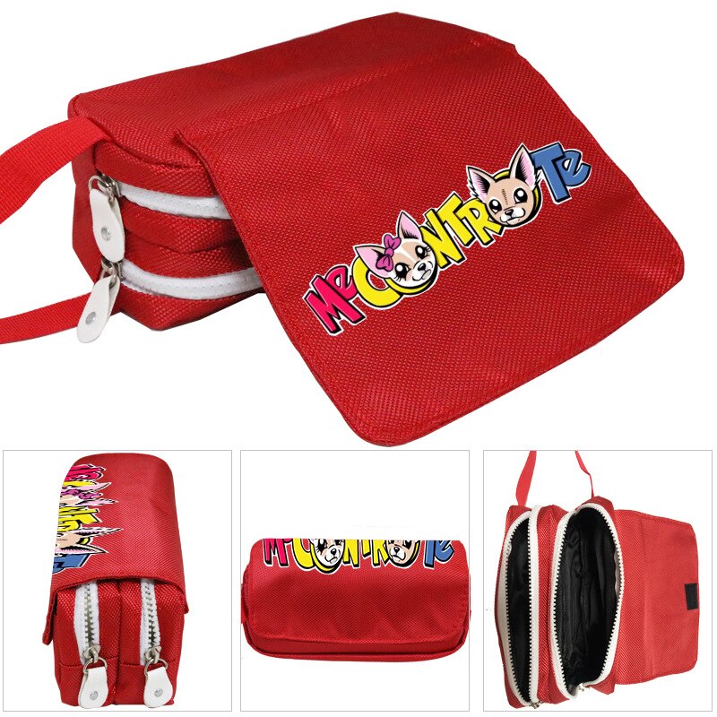 Lady Cosmetic Bag Girls Big Pencil Pouch Me Contro Te Pencil Case Oxford Cloth Double-layer Pencil Bag for School Student Boys: red 2