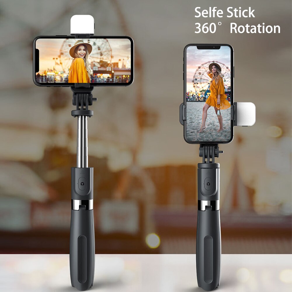 Palo Selfie con trípode y luz Led para teléfono móvil, soporte para móvil, monopié, cardán, estabilizador, Cámara de Acción y foto