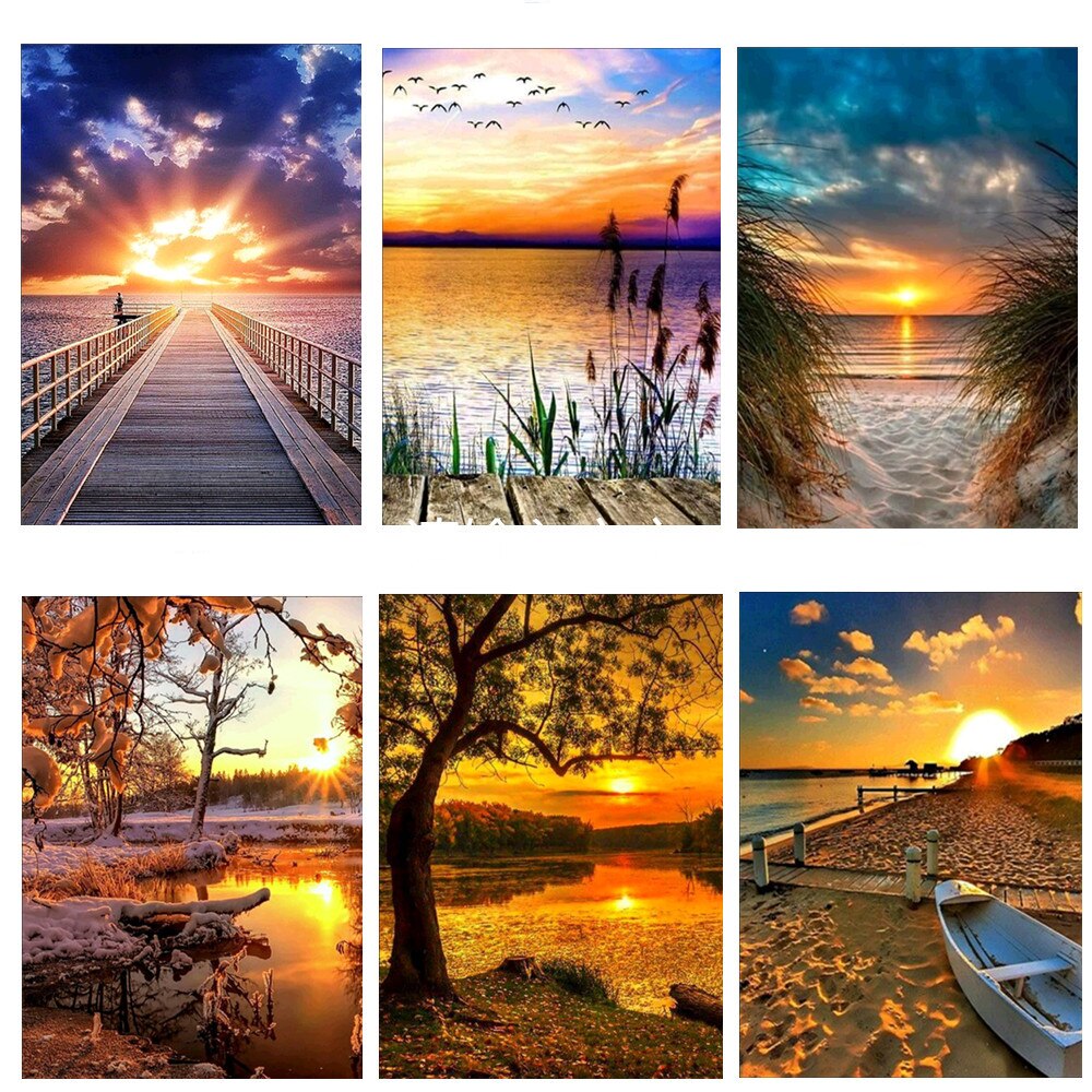 Full Square Diamond Painting Waterfall 5D DIY Diamond Embroidery Mosaic Landscape Art Kits Home Decoration 40cm x30cm