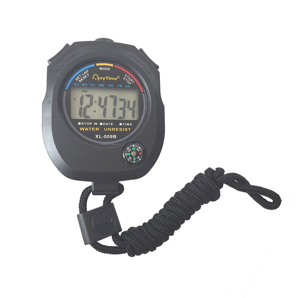 XL-009B Electronic Digital Handheld Timer Alarm Counter with Compass Stopwatch Outdoor Sports Running Training Chronograph