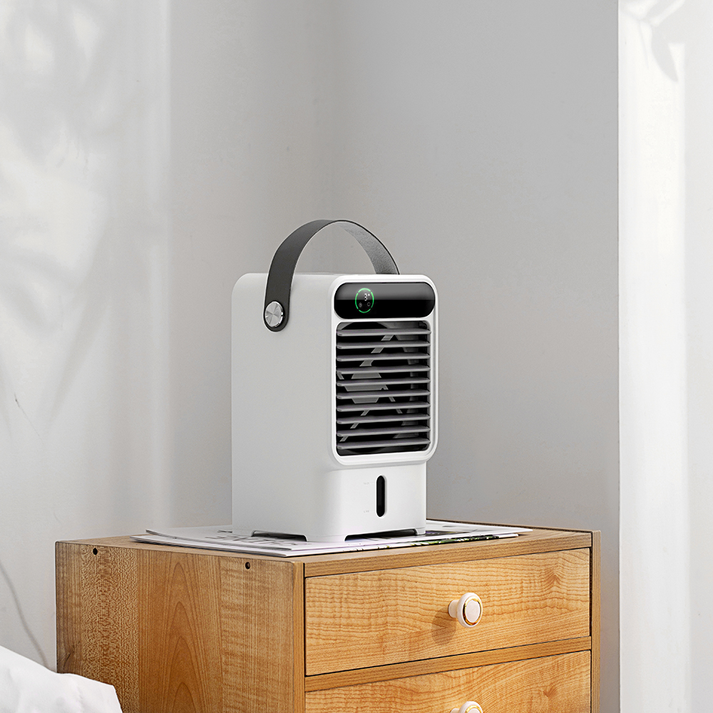 USB Power Supply Home Water Circulation Fan 3Wind Speed Bladeless Room Timing Rapid Cooling Air Conditioner Cooler Fan with Lamp