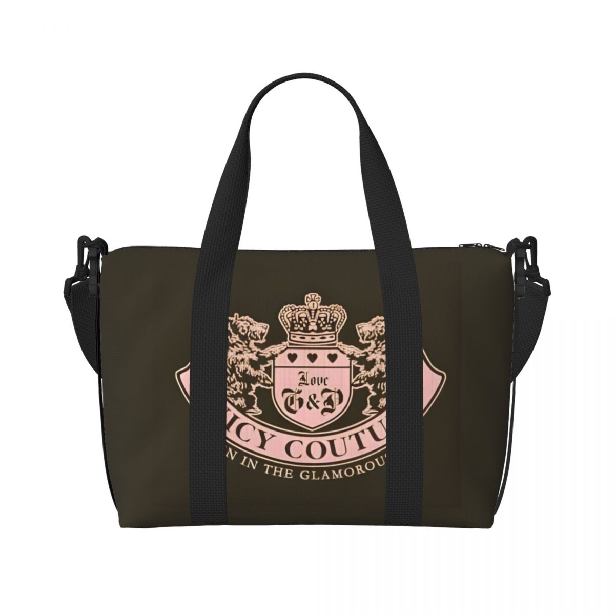 Juicy-Couture Weekend Gym Yoga Luggage Bags Men Women Sport Crossbody Bag Travel Handbag: Dark Grey