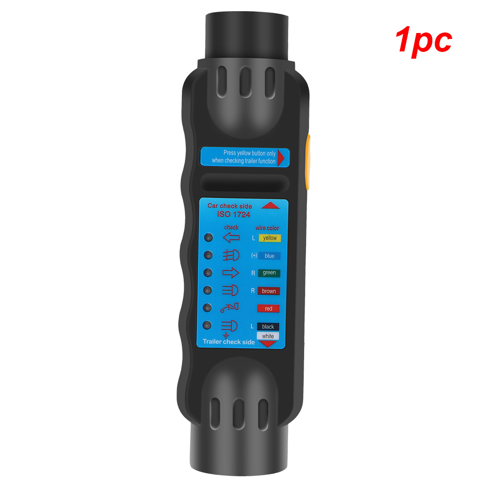 Trailer Tester Plug Socket Diagnostic Tools 7 Pin Car Towing Light Tester Caravan Towing Tow Bar Light Wiring Tester 12V: black