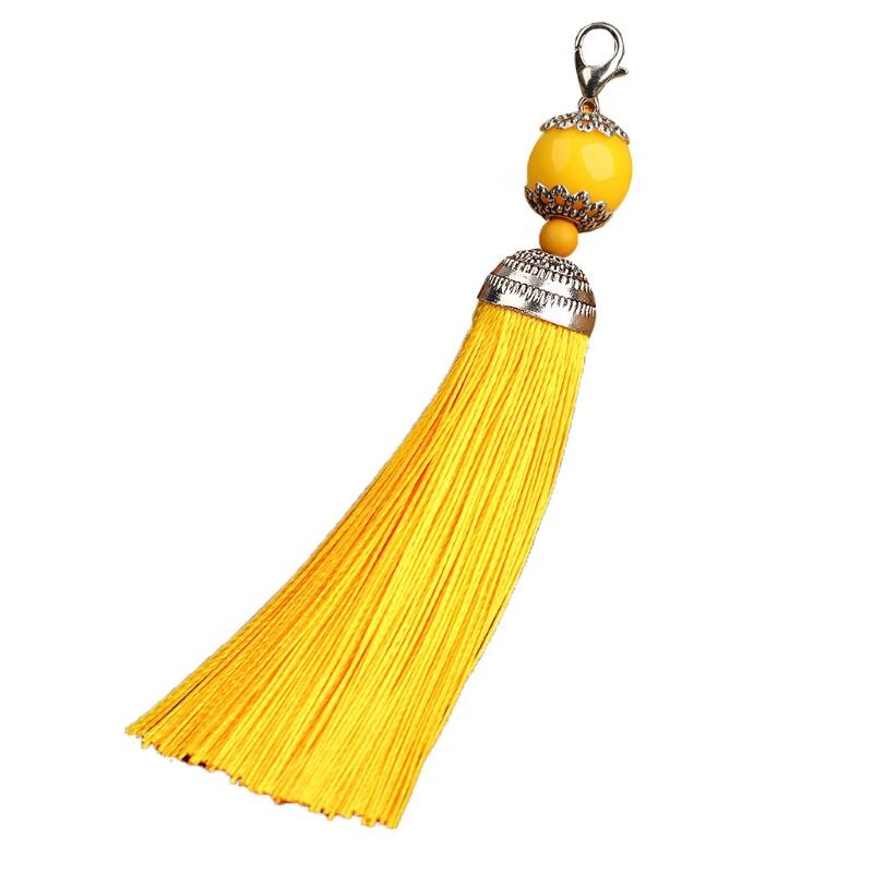 Handgjorda buddha pärldisk dekoration polyester tofsar med hängande ring siden  r9jf: 4