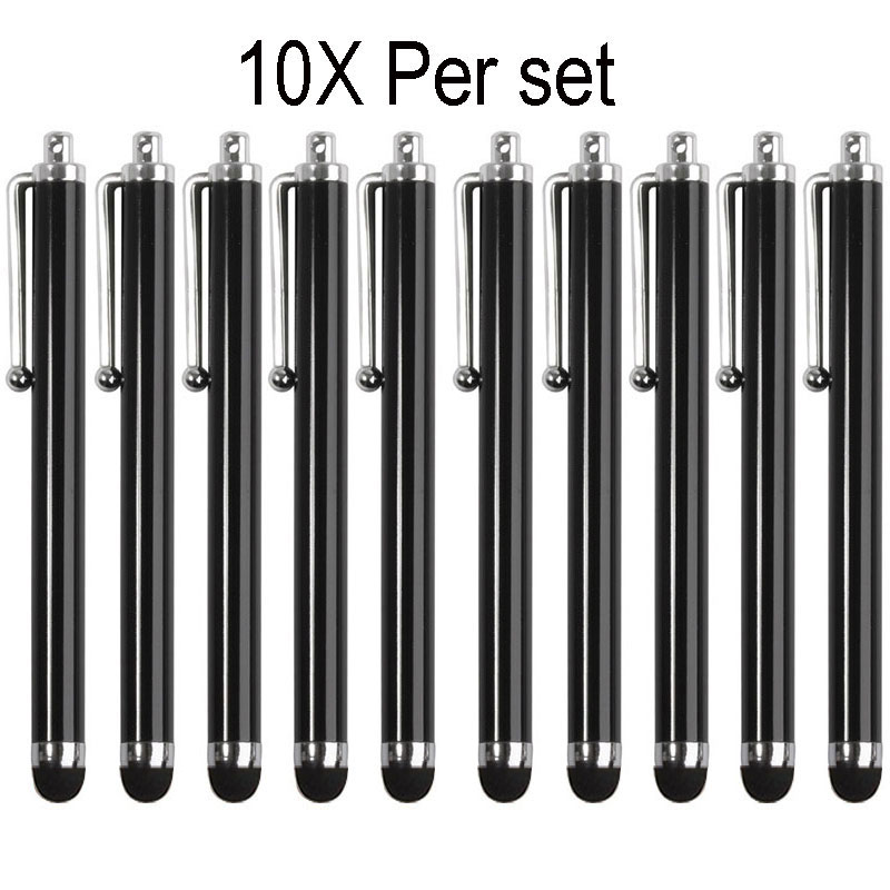 10Pcs/lot Universal Stylus Pen for Apple iPad iPhone Tablet Drawing Capacitive Screen Touch Pen for Mobile Phone Accessories: Black 10X