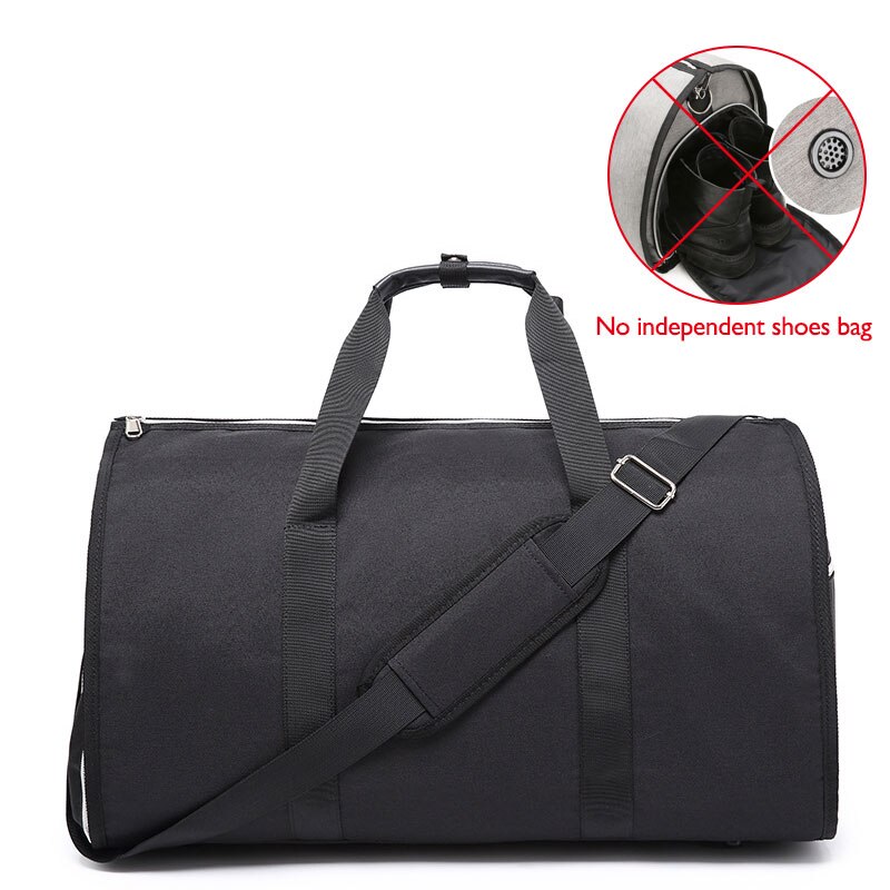 OZUKO Large Capacity Men Travel Bag Multifunction Suit Storage Hand Luggage Bags for Trip Waterproof Duffle Bag with Shoe Pocket: Blk (no shoe bag)