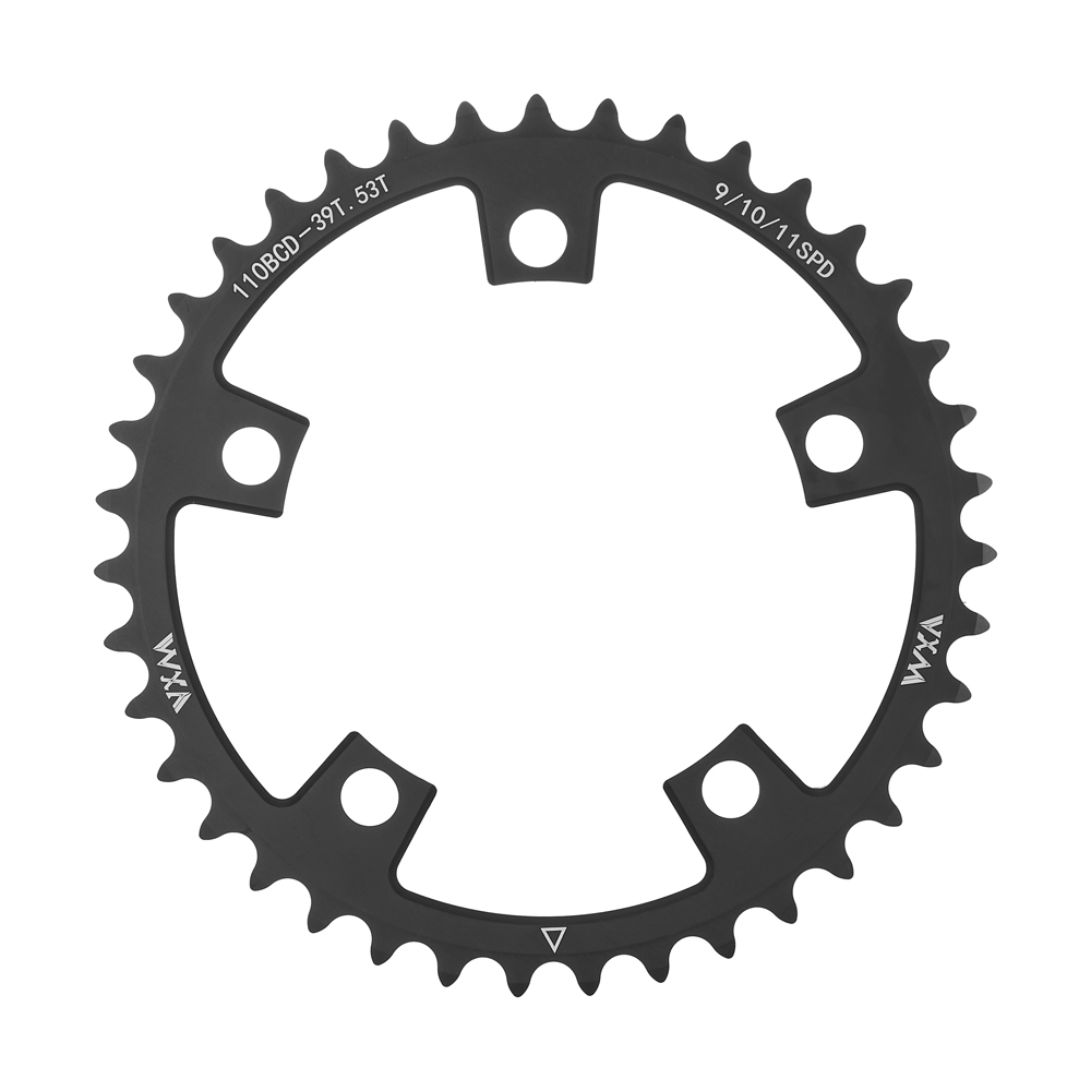VXM-plato doble para bicicleta 110BCD 34T 50T 36T 52T 39T 53T, juego de bielas para bicicleta de carretera, disco de conducción, rueda dentada de aluminio, disco plegable para bicicleta: Rojo