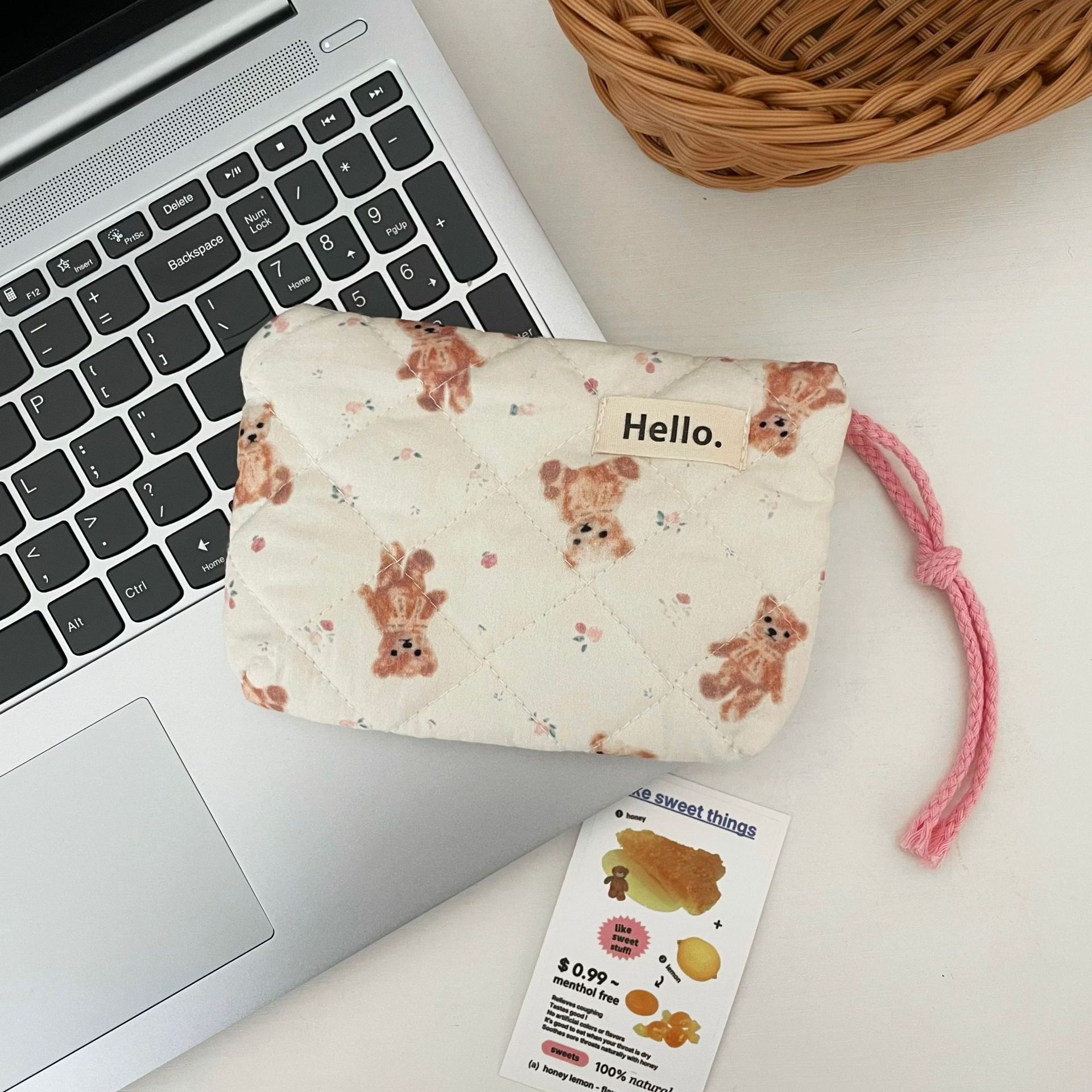Ladies' Coin Purse Cute Kawaii Teddy Bear Strawberry Puppy Cat Mini Portable Travel Wallet Lipstick Earphones Card Bag: Chocolate