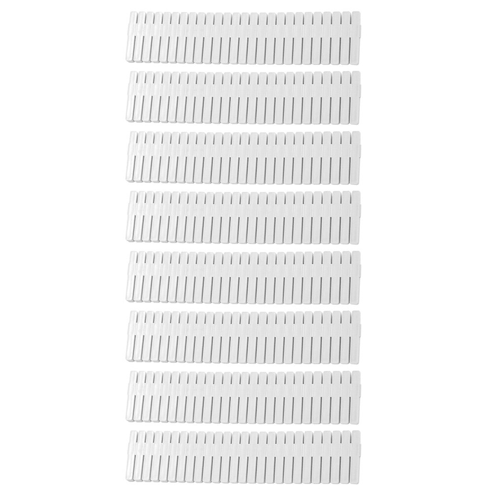8pcs Useful Plastic Sub-grid Drawer Dividers Home Sub-grid Drawer Separators: White