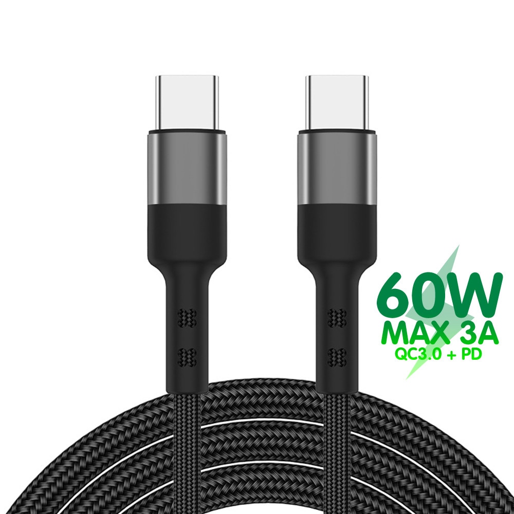 USB Type C To Type C Cable PD Charger 60W USB C Cable 1M 2M Dual Type-C Quick Charge Cord For Phone Laptop Power Tipo C Wires