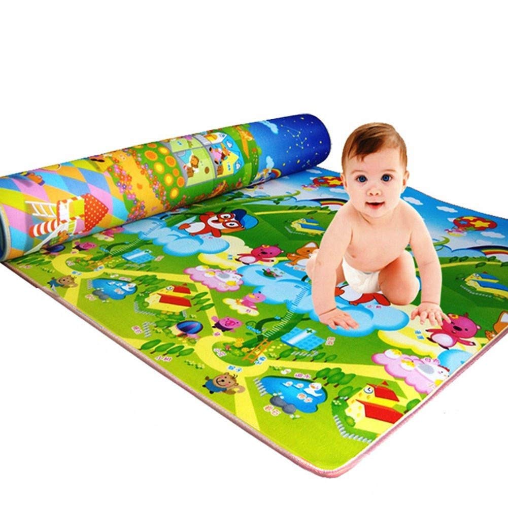 Baby Kruipen Speelkleed Klim Pad Double-Side Fruit Letters En Happy Farm Baby Speelgoed Speelmat Kids Tapijt Baby game