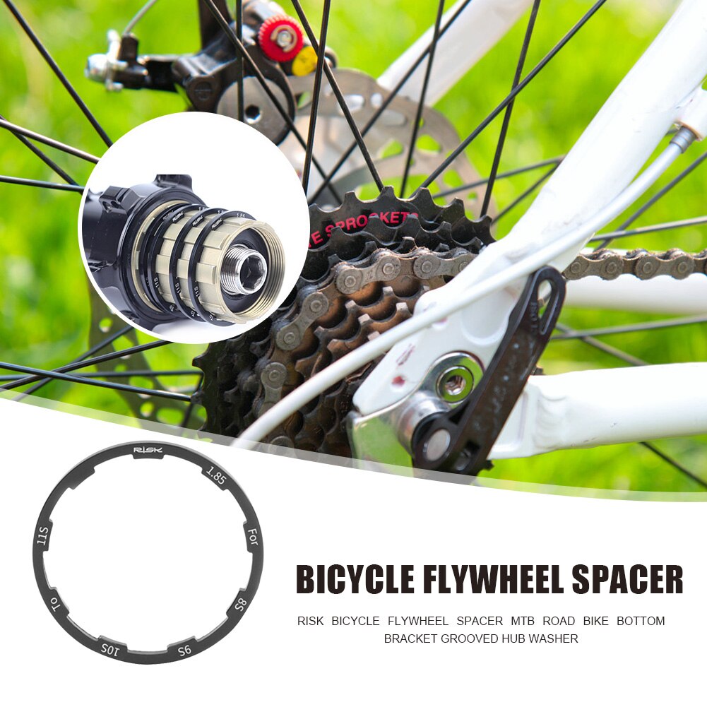 Aluminum Alloy Bicycle Flywheel Spacer MTB Road Bike Bottom Bracket Grooved Hub Washer Bracket Cassette Gasket Accessory