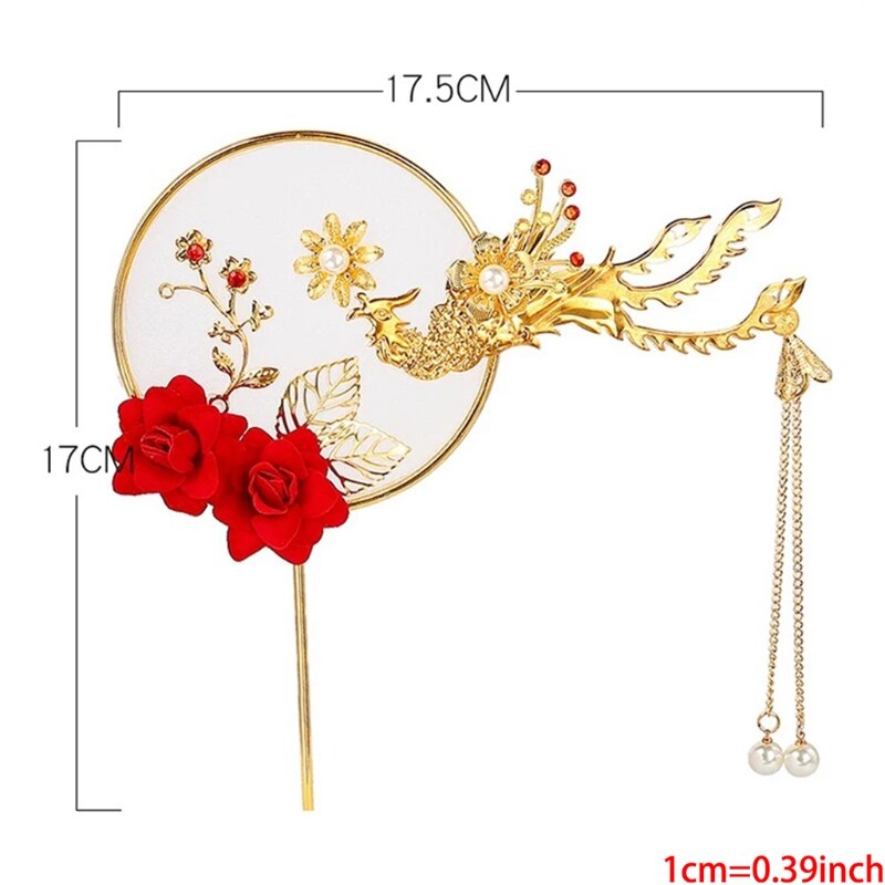 Lichtmetalen Phoenix Cake Decoratie Red Rose Cake Topper Voor Verjaardag Party Decor