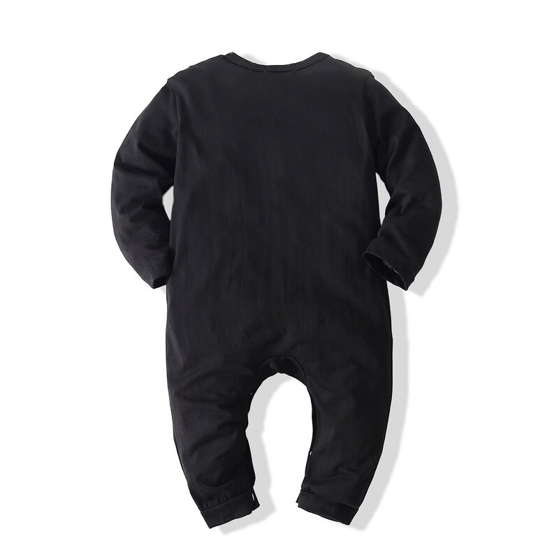 Kimocat Baby Jongens Gentleman Lange Mouwen Jumpsuit, Zwarte Vlinderdas Baby Broek Romper, lente En Herfst Kleding 0-3 Jaar