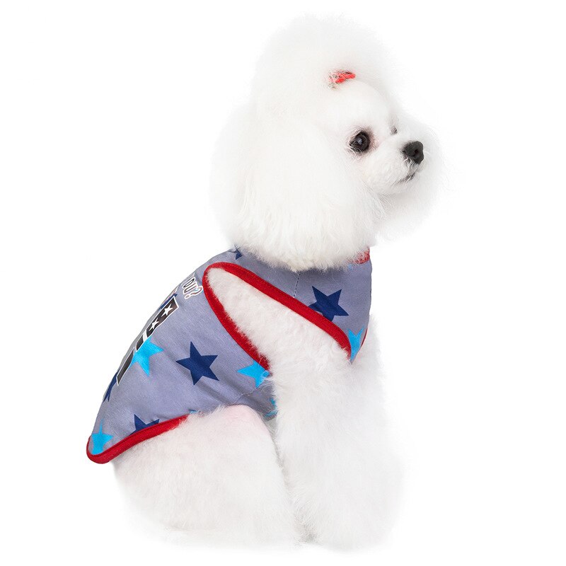 Base Dog Clothes Cheap Spring Summer Five-Pointed Star Printing Pet Vest Dogs Sport Shirt Pets T shirt Cats Clothing