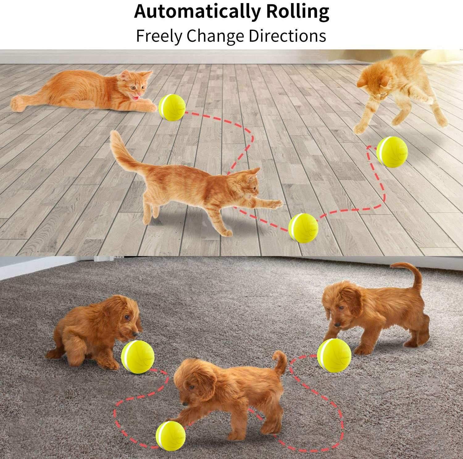 Wicked Ball - Interactive Toy for Dog and Cat - Yellow