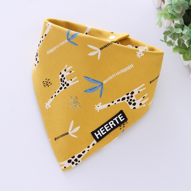 Baby Slabbetjes Driehoek Dubbele Lagen Katoen Baberos Cartoon Animal Print Baby Bandana Slabbetjes Speeksel Handdoek WHT071
