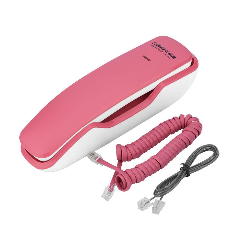 A061 Noise Cancelling Muur Telefoon Nummerherhaling Anti-Interferentie Wandmontage Telefoon: Roze