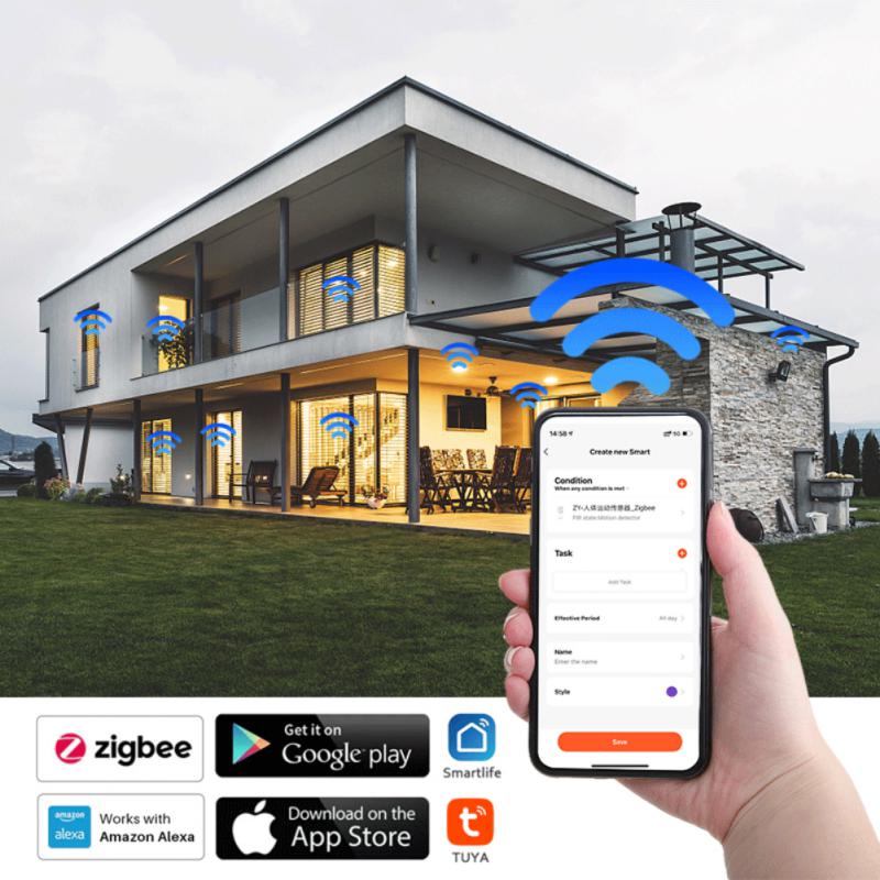 Aubess Tuya Zigbee Bewegingssensor Mini Pir Detector Smart Leven App Remote Alarm Werken Met Alexa Smart Home Batterij Inbegrepen