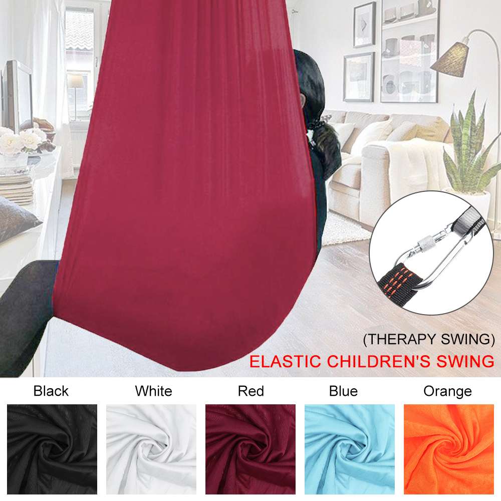 Kids Cotton Swing Hammock Children Soft Swing Hammock Cuddle Sensory Elastic Parcel Steady Seat Swings for Children Autism ADHD
