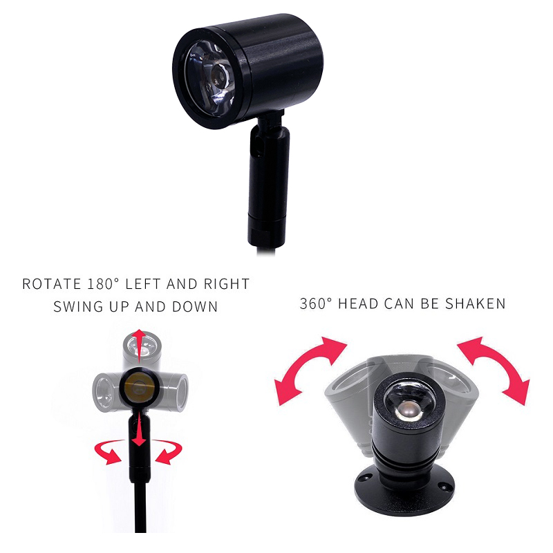 Mini foco Led Rgb Usb de 5V, 1W, 3W, armario montado en superficie, escaparate, mostrador, lámpara de joyería, Mini foco de techo de ángulo giratorio