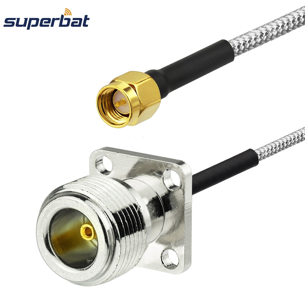 Superbat – câble d&#39;extension d&#39;antenne Wifi sans fil, panneau Jack, bride à 4 trous vers prise SMA, connecteur RF à souder, RG405, 0.086 pouces