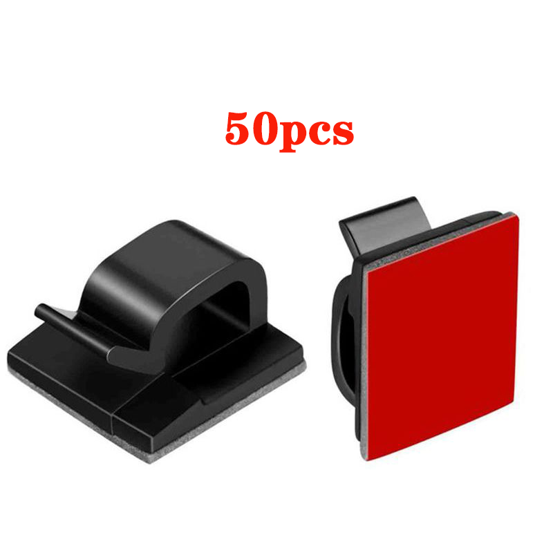 50 stücke Auto Kabel Clips Selbst-Kleber Kabel Management Draht Halter Organizer Klemme Selbst-klebe Licht Clips Auto draht Clip: Default Title