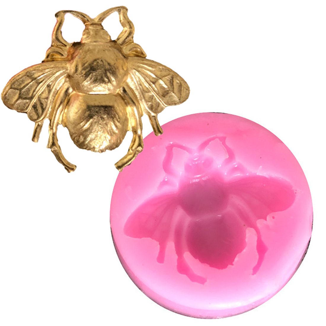 3D Bumble Bee Cake Silicone Mold Fondant Candy Chocolate Clay Mould Kitchen Baking Sugarcraft Cake Decorating Tools 1Pc