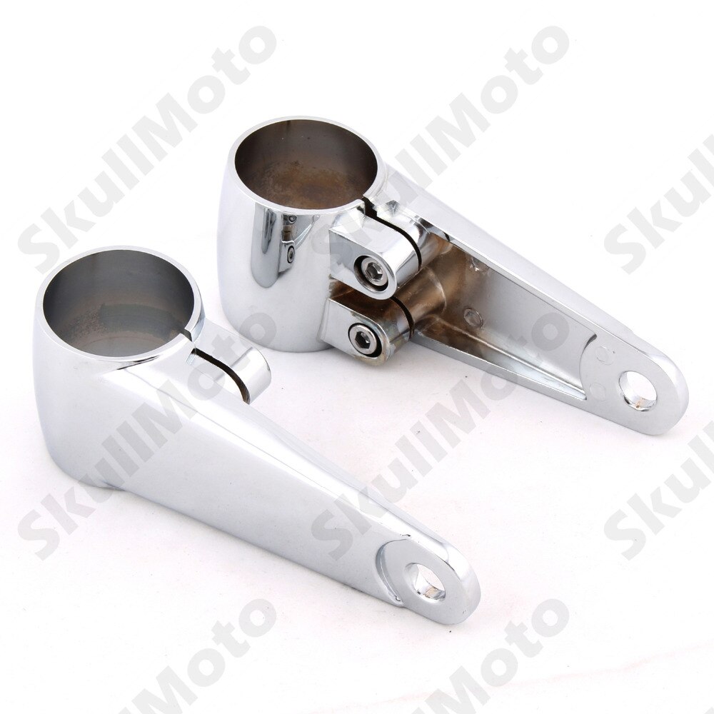 Chrome Motorcycle Voorvork Koplamp Beugel Vork Buis Side Mount Kit 35Mm ~ 41Mm Voor Honda Yamaha Kawasaki bikes Universal