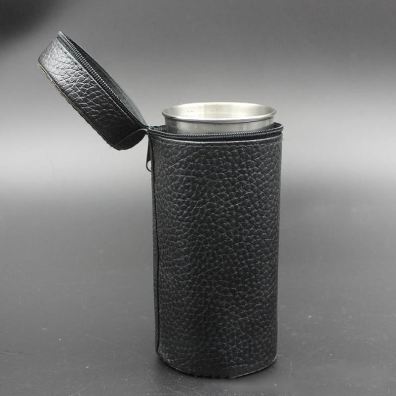 70ml/150ml sprit metallkopp rostfritt stål litet glas 4 koppar plus drickskopp set campingsprit vinglasset kaffemugg