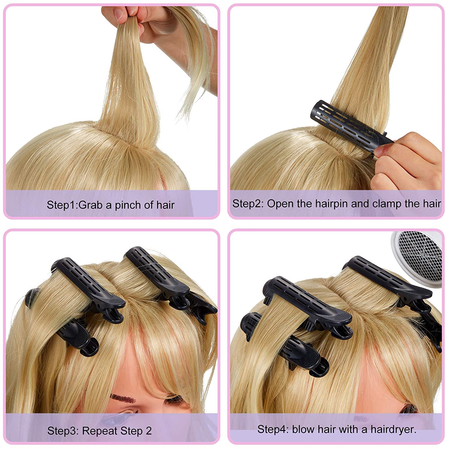 12 Stuks Voluminizing Haarwortel Clip Natuurlijke Pluizig Haar Clip Haar Wortel Curler Roller Zelf Grip Wortel Volume Haar Krultang clip