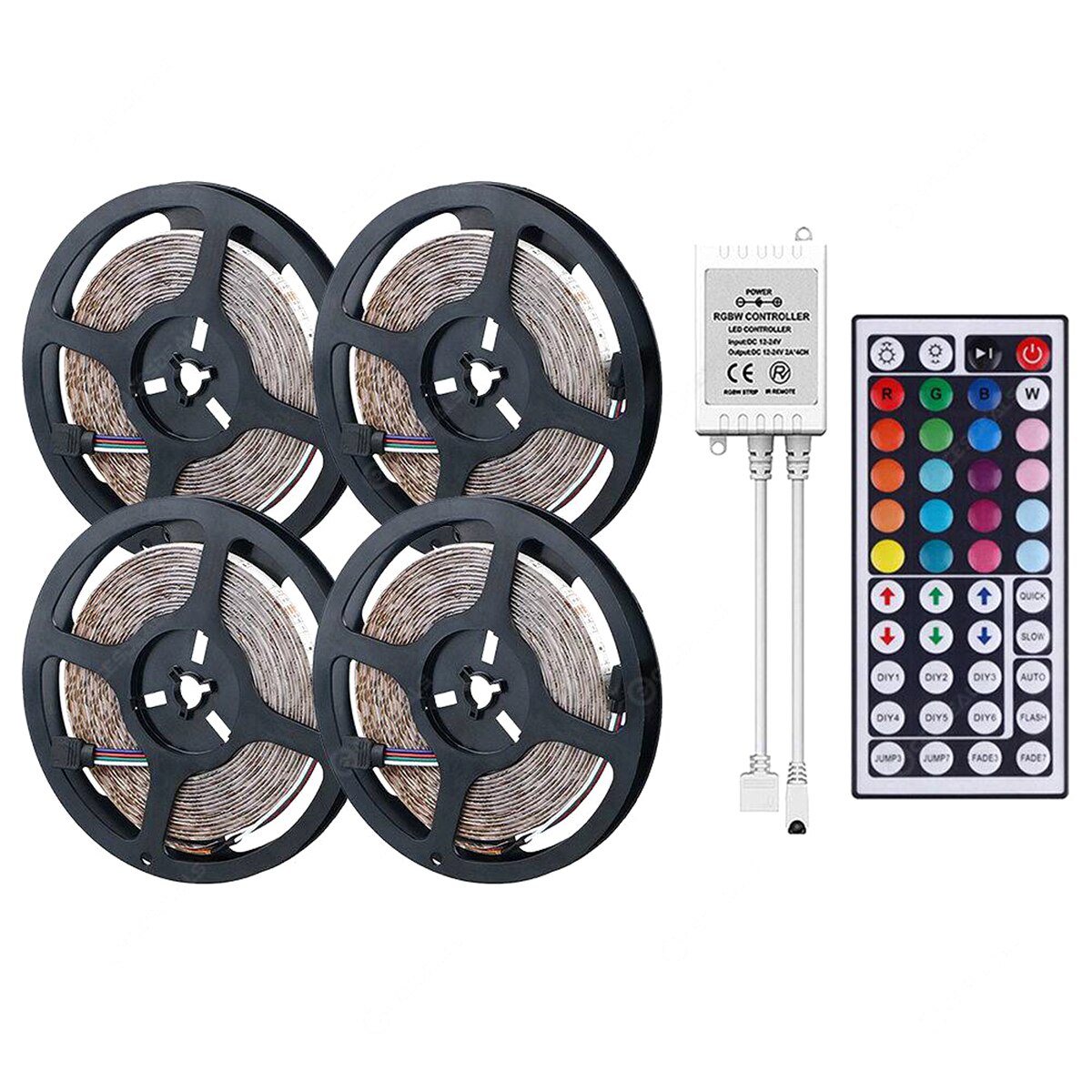 1M 3M 5M 10M 20M RGB Led Strip Light 3528 DC12V Non-waterproof Led Tape Flexible Lighting Ribbon Full Set