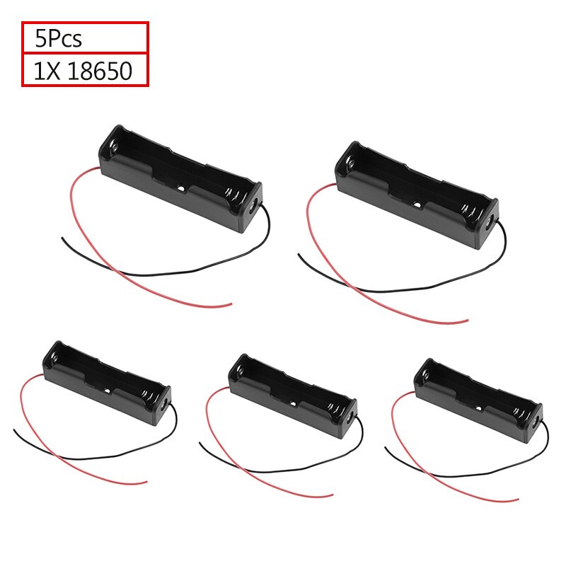 ALLOYSEED 18650 Power Bank Case 1X2X3X4X18650 Batterij Houder Opbergdoos 1 2 3 4 Slot 18650 Oplaadbare Batterijen Container: 5Pcs 1X18650
