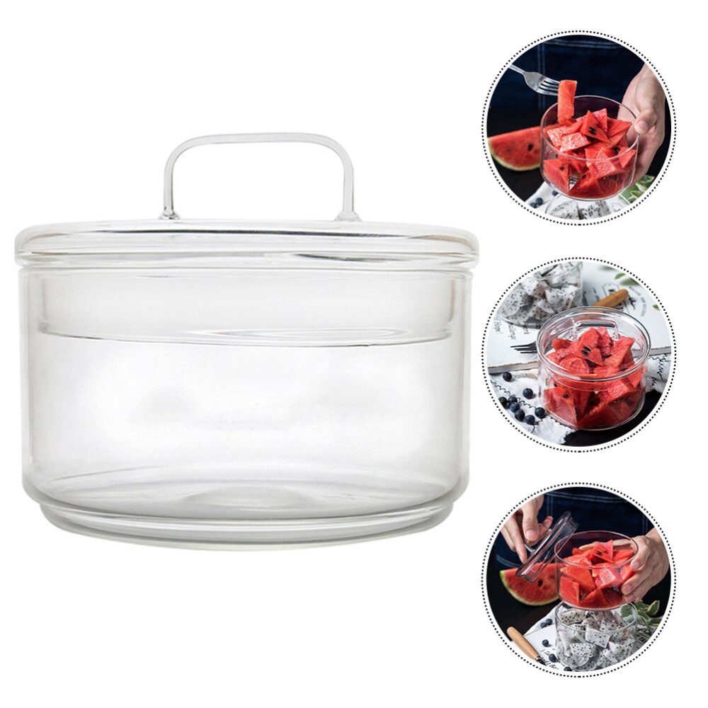 1 Set of Transparent Fruit Bowl Glass Salad Serving Bowl Transparent Bowl