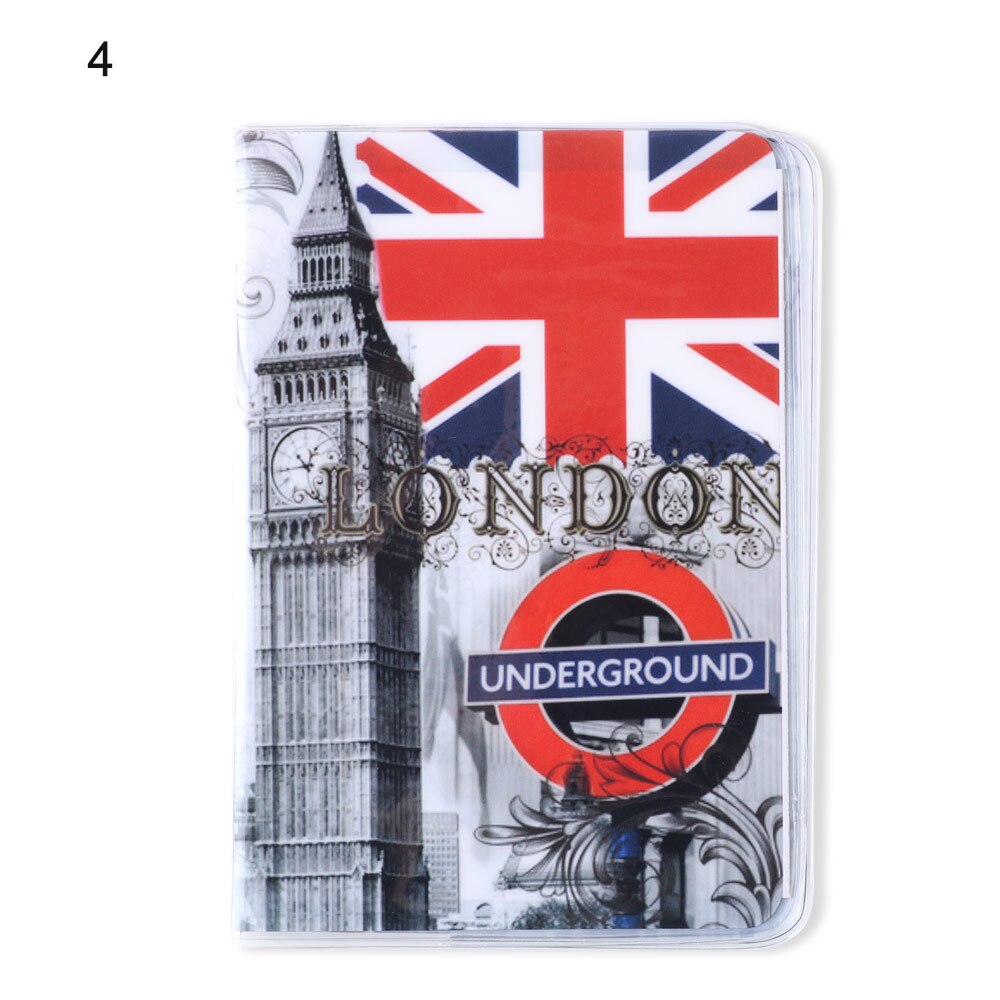 1Pc Passport Cover Card ID Holders Women Men Travel PVC Document Folder Passport Package Eiffel Tower Passport Holders: 4