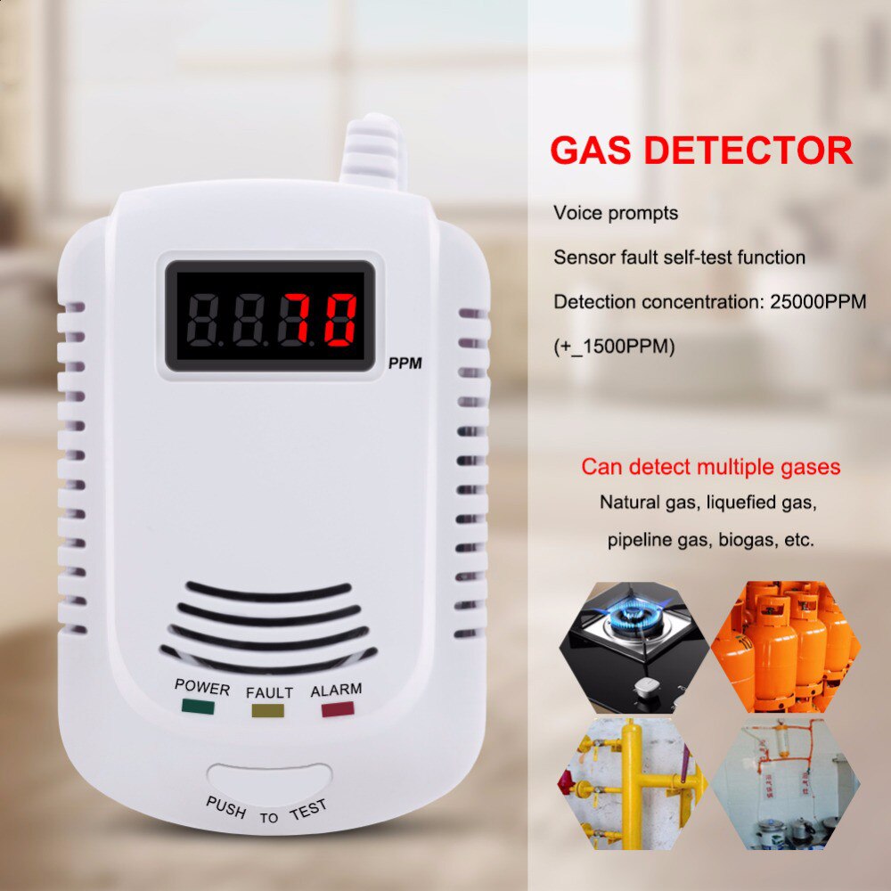 Gas detectors, fire sensors and alarms, home safety protection, gas poisoning methane/propane detectors