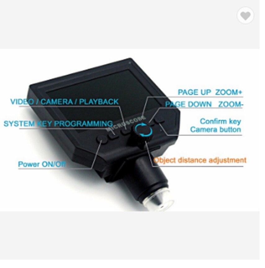 600x 4.3inch LCD Digital Microscope With Screen