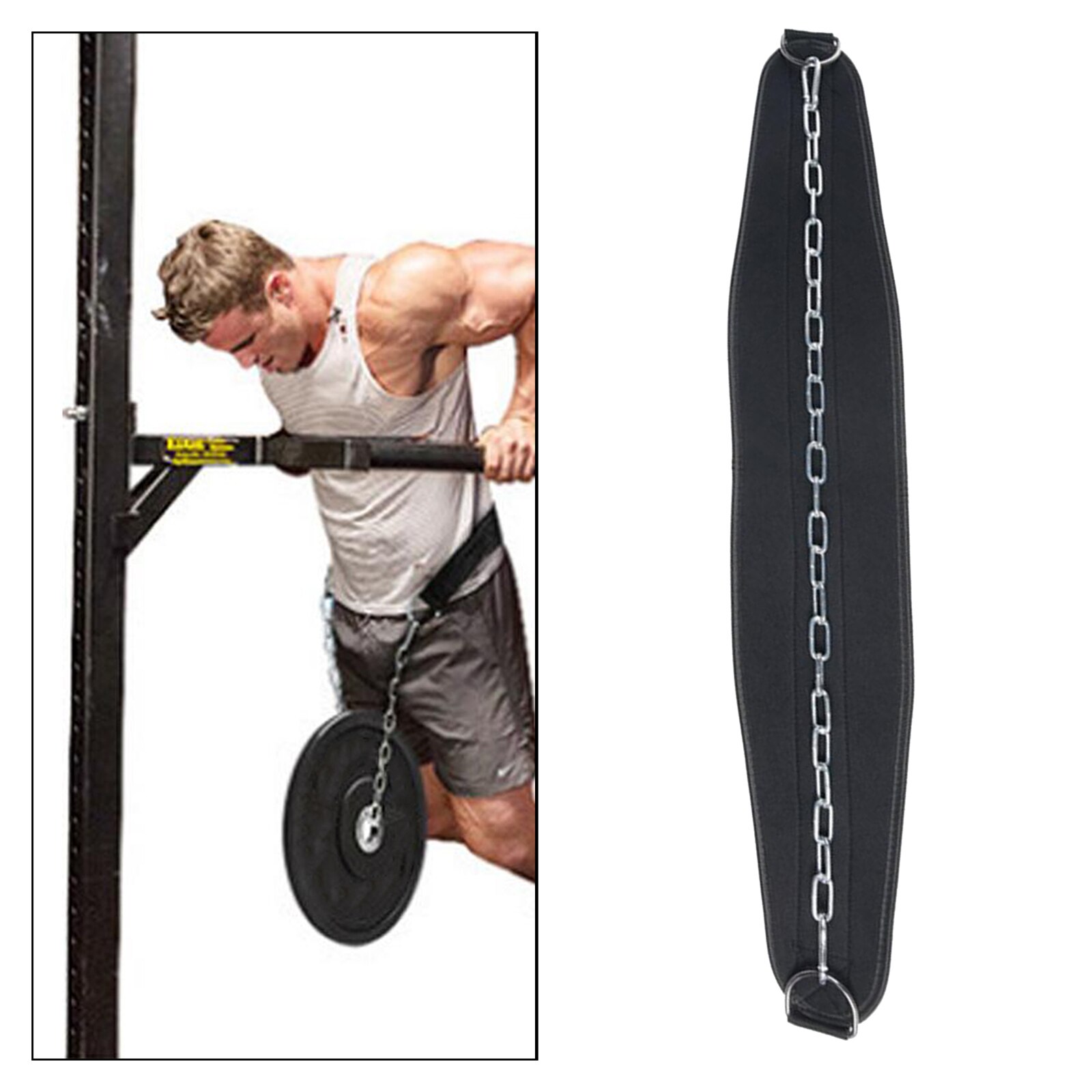 Gewichtheben Dip Gürtel Nylon Zurück Turnhalle Gürtel mit Kette für Fitness Bodybuilding Pull up Festigkeit Ausbildung Last Taille Strap