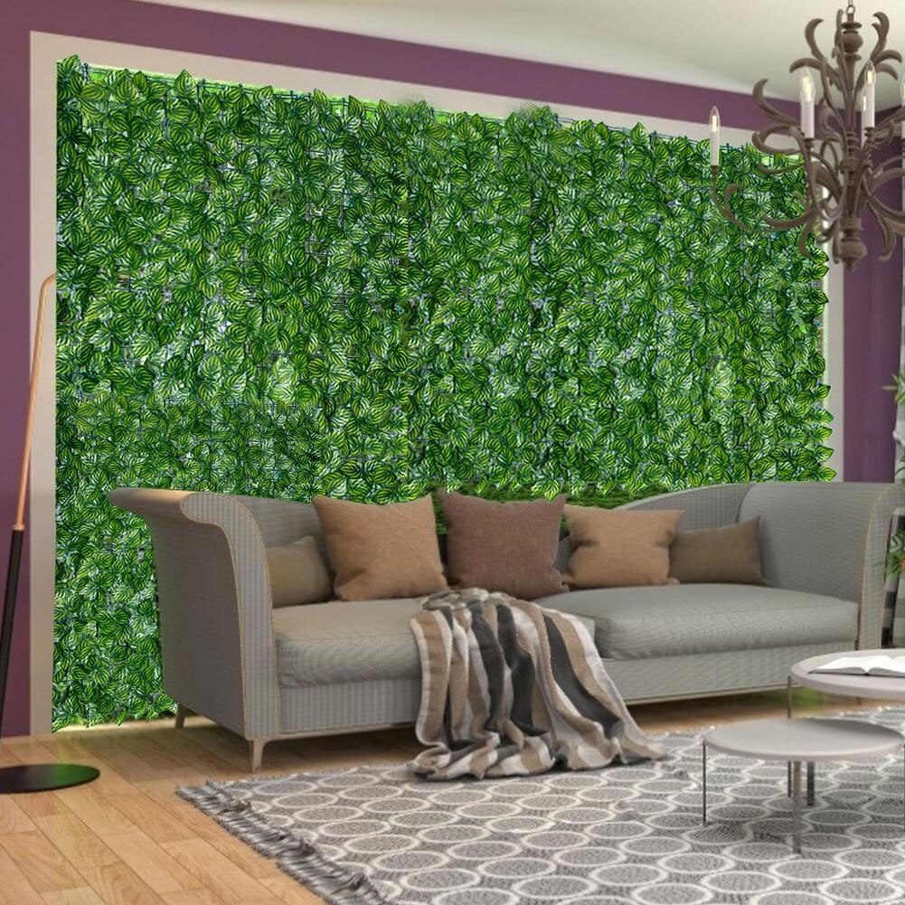 Artificial Leaf Privacy Fence Leaf Screen Hedge Fence Screen Roll Wall Landscaping Outdoor Garden Backyard Balcony Fence 0.5x3M